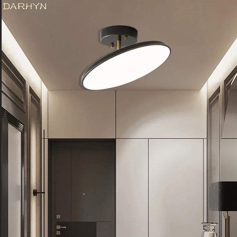 Modern LED Ceiling Lights 20/30cm Black Gold Lamps Balcony Bedroom Living Room Hotel Corridor Study  Indoor Led Lighting Lustre