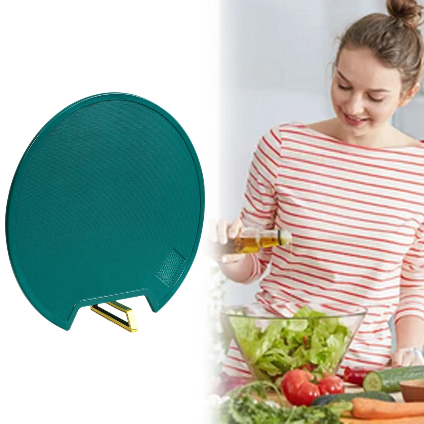 Chopping Board Reversible Extra Thick PE Cutting Boards Non-slip And With Rotatable Easy Grip Handle Sterile Cook Tool