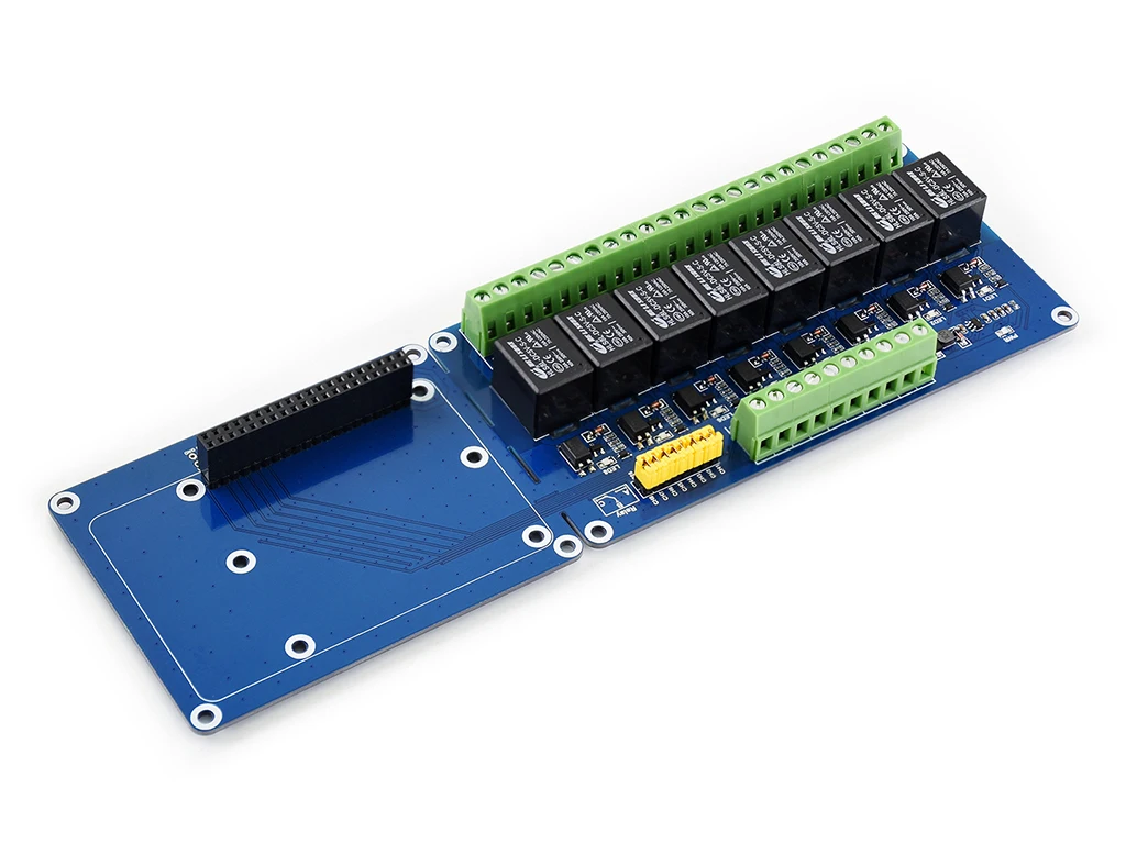 8-Channel Relay HAT for Raspberry Pi, 5V 250V AC Isolation Board, Control Home Appliances with Python/Web Demo
