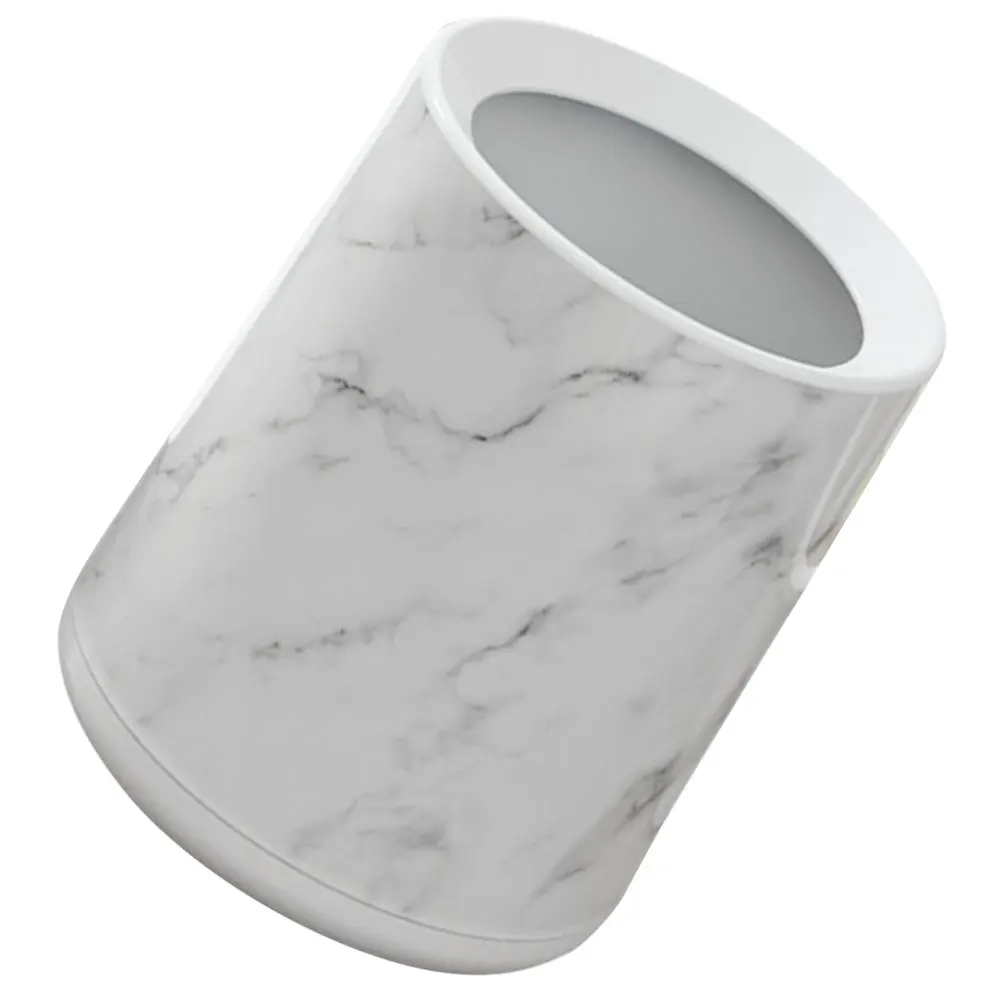 

Marble Trash Can Unique Pattern Compact Waste Basket for Bathroom Kitchen Bedroom Office Garbage Can Small Space Desk Countertop