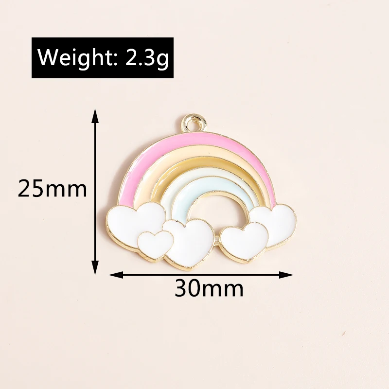 20 Stück niedliche Emaille-Regenbogen-Wolken-Charms-Anhänger für Schmuckherstellung, Halsketten, Ohrringe, Armbänder, Zubehör, DIY-Bastelbedarf – Detail 13