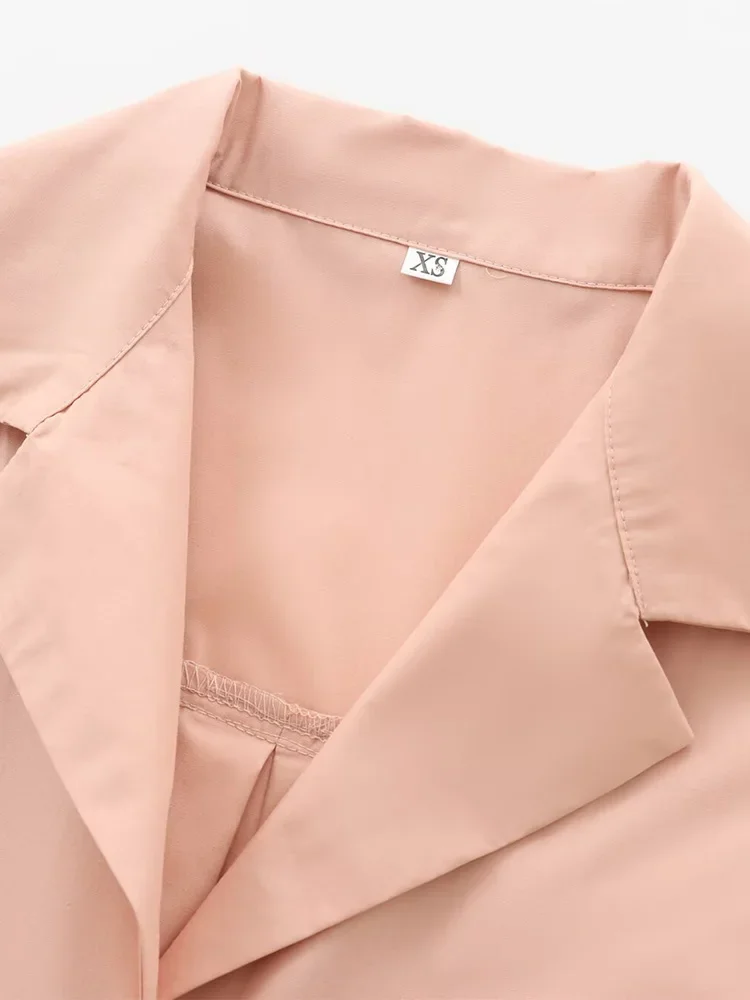 LIBIELIY Women's 2024 Autumn European And American Style Loose Versatile Commuter Pocket Decoration Poplin Shirt