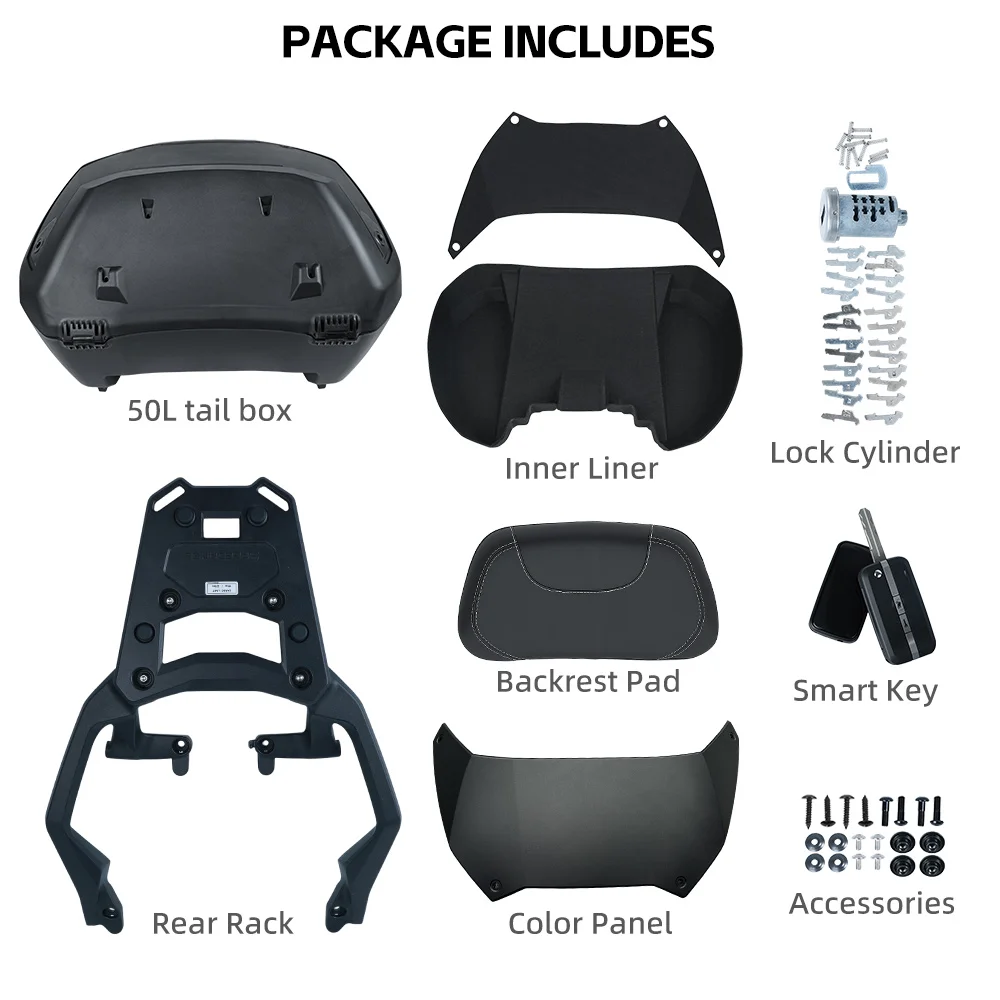 Motorcycle Top Box for Honda Forza 750 NSS750 Quick Release Plastic Waterproof Helmet Storage Scooter Accessories