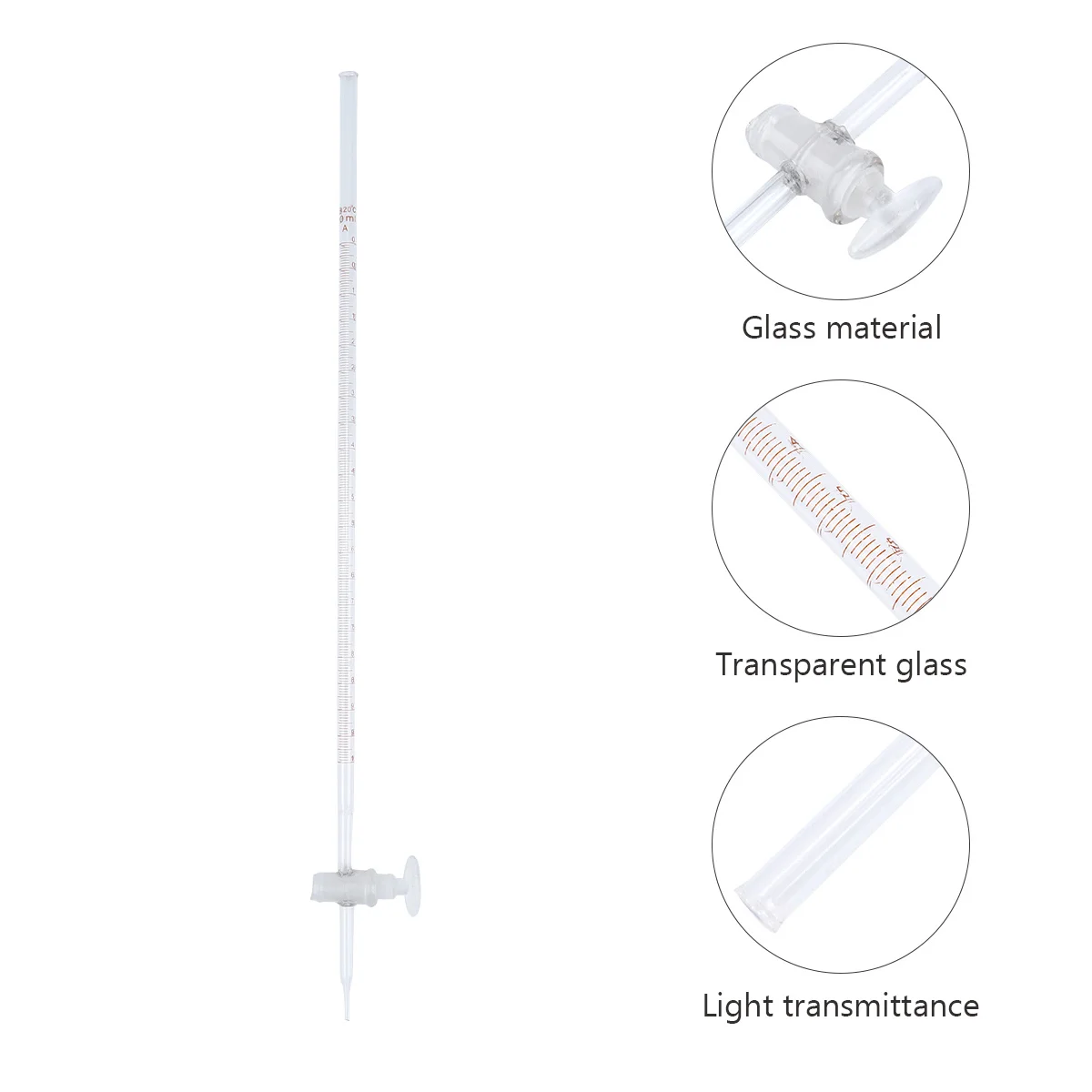 เครื่องมือห้องปฏิบัติการ เครื่องแก้ว เคมี นักศึกษา บิวเรตต์ น้ำหนักเบา ทนต่อการกัดกร่อน