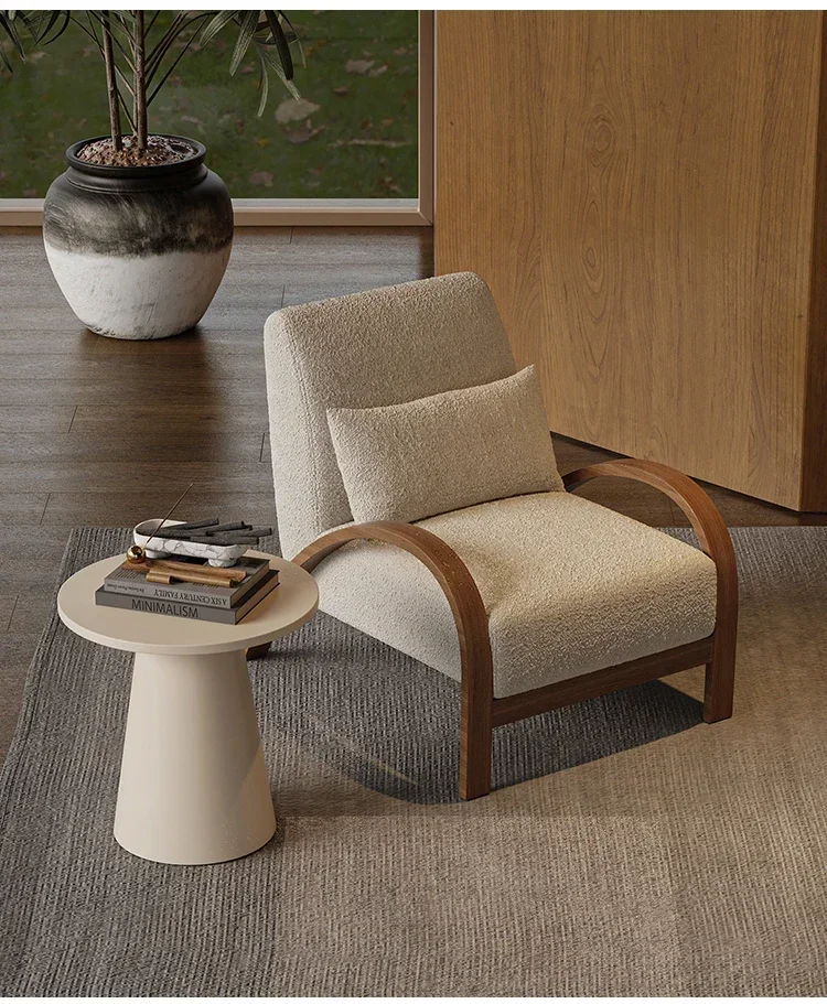 JJsmt1 Wabi Sabi Wind كرسي أريكة فردي مصمم غرفة المعيشة شرفة B & B منطقة استراحة الفندق الاستقبال الترفيه طاولة واحدة واثنين C