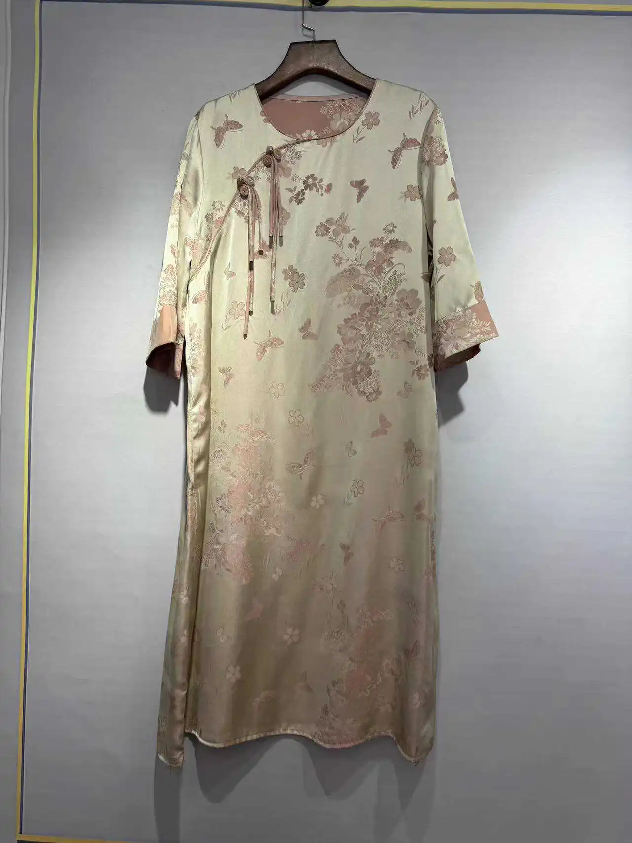 New Chinese Style Long Dress Summer Three-Dimensional Flower Loose Robe Female Cheongsam