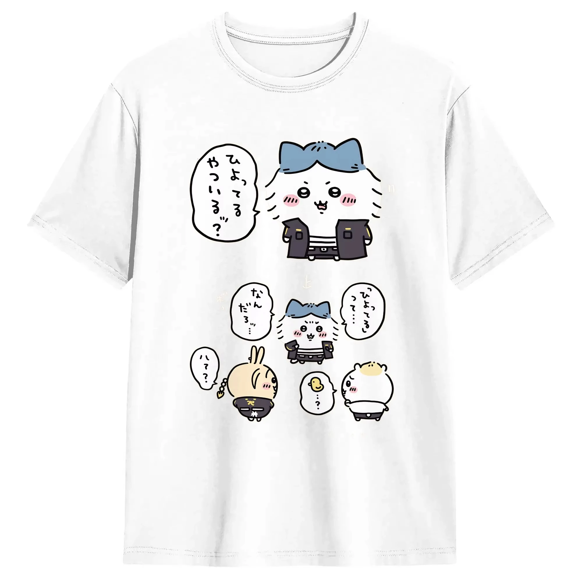 Chiikawa Cute Kawaii Anime Starry Tee Men's Women's Black Retro Cool Graphic Art Print Oversized Short Sleeve Streetwear Top