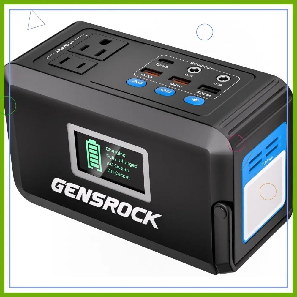 

Portable Power Station 120W, 88Wh Solar Generator with AC Outlets, USB-C for Camping Travel Emergency
