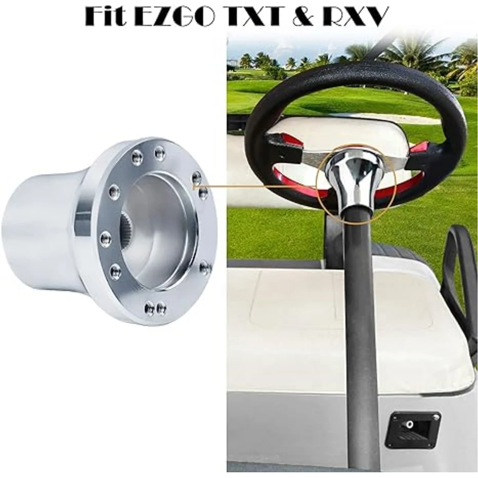 Aluminium 42T Steering Wheel Hub Adapter 5 6 Holes Car Accessories For Golf Cart EZGO TXT&RXV Steering Wheel Adapter Modified