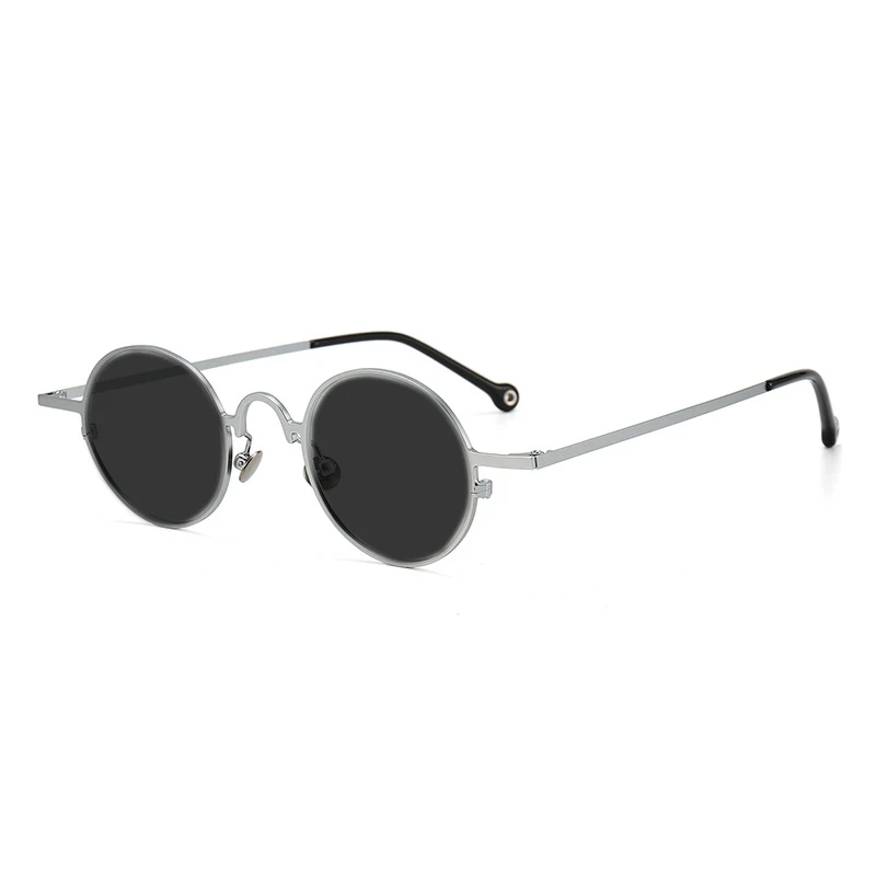 Reines Titan Vintage Kleine Runde Rahmen Myopie Sonnenbrille Männer Punk Stil Uv400 Angepasst Optische Runde Sonnenbrille 0 bis -6,0 – Detail 9