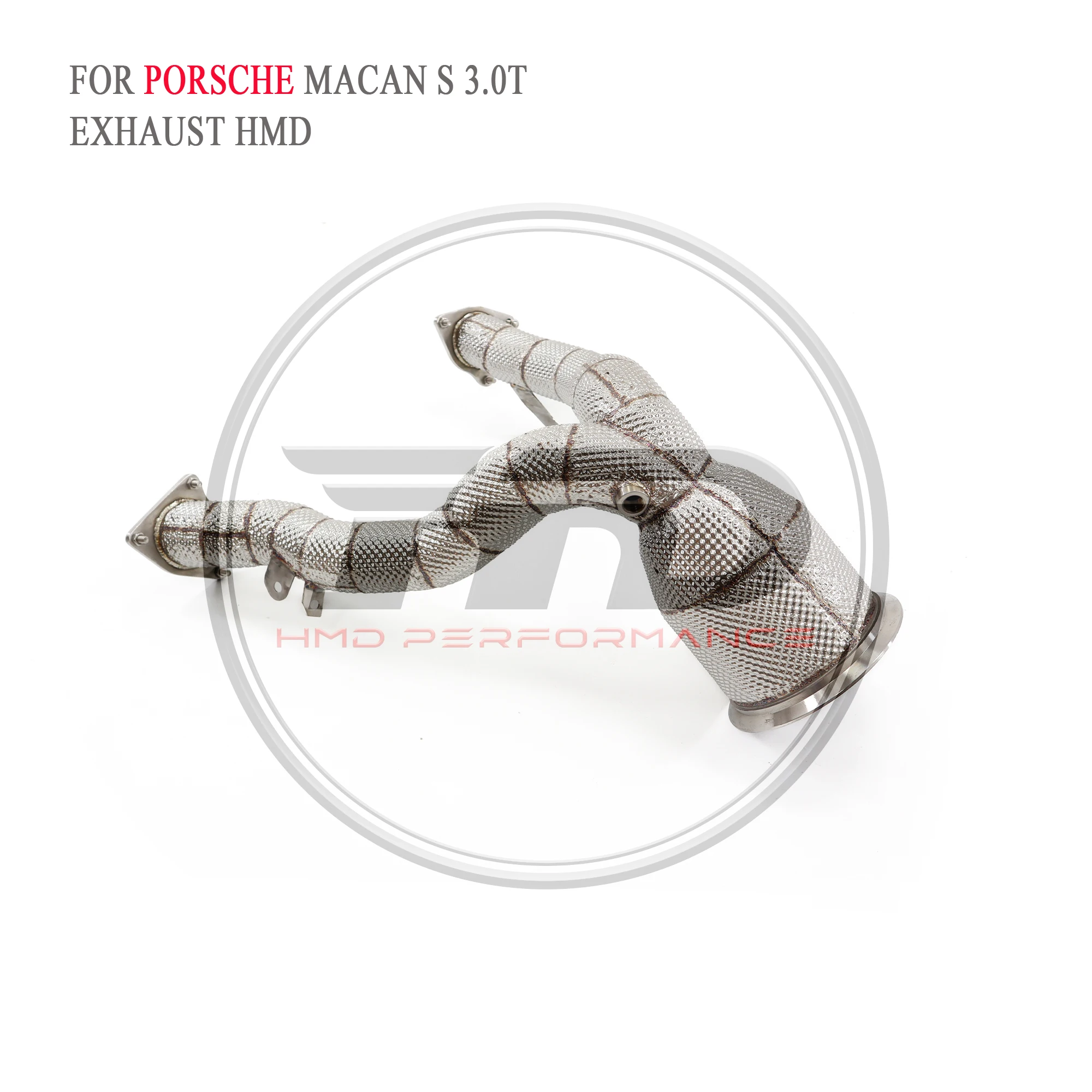 HMD Car Exhaust System Downpipe for Porsche Macan S 3.0T High Flow Performance Downpipe With Heat Shield Racing Pipe