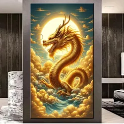 New Diamond Painting Jewellery Cross Stitch Kit Large Gold Dragon Diy Full Mosaic Embroidery Mythology Animal Picture Home Decor