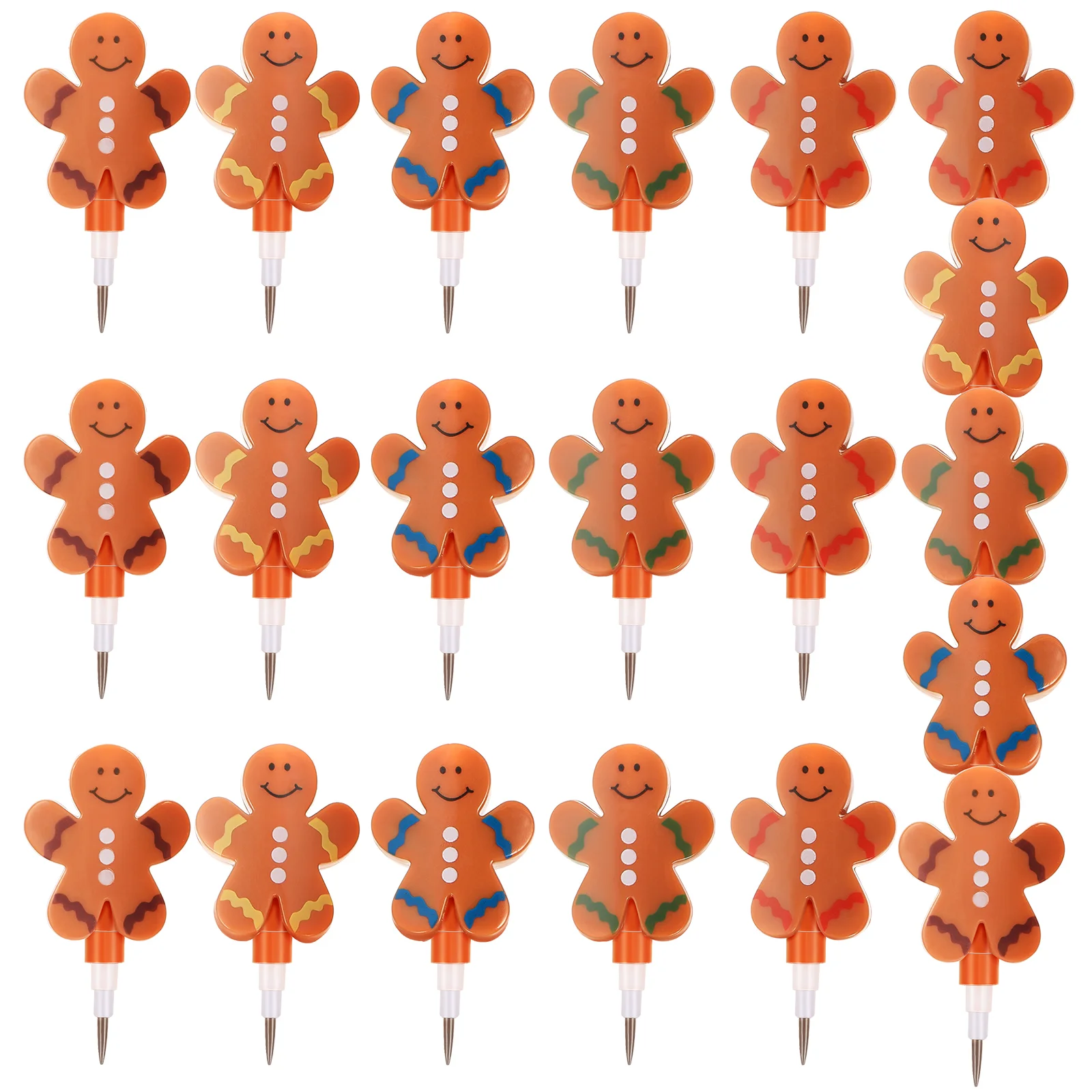 

12 Pcs Gingerbread Man Pencil Pencils for Kids Party Favors Christmas Gift No Cutting School