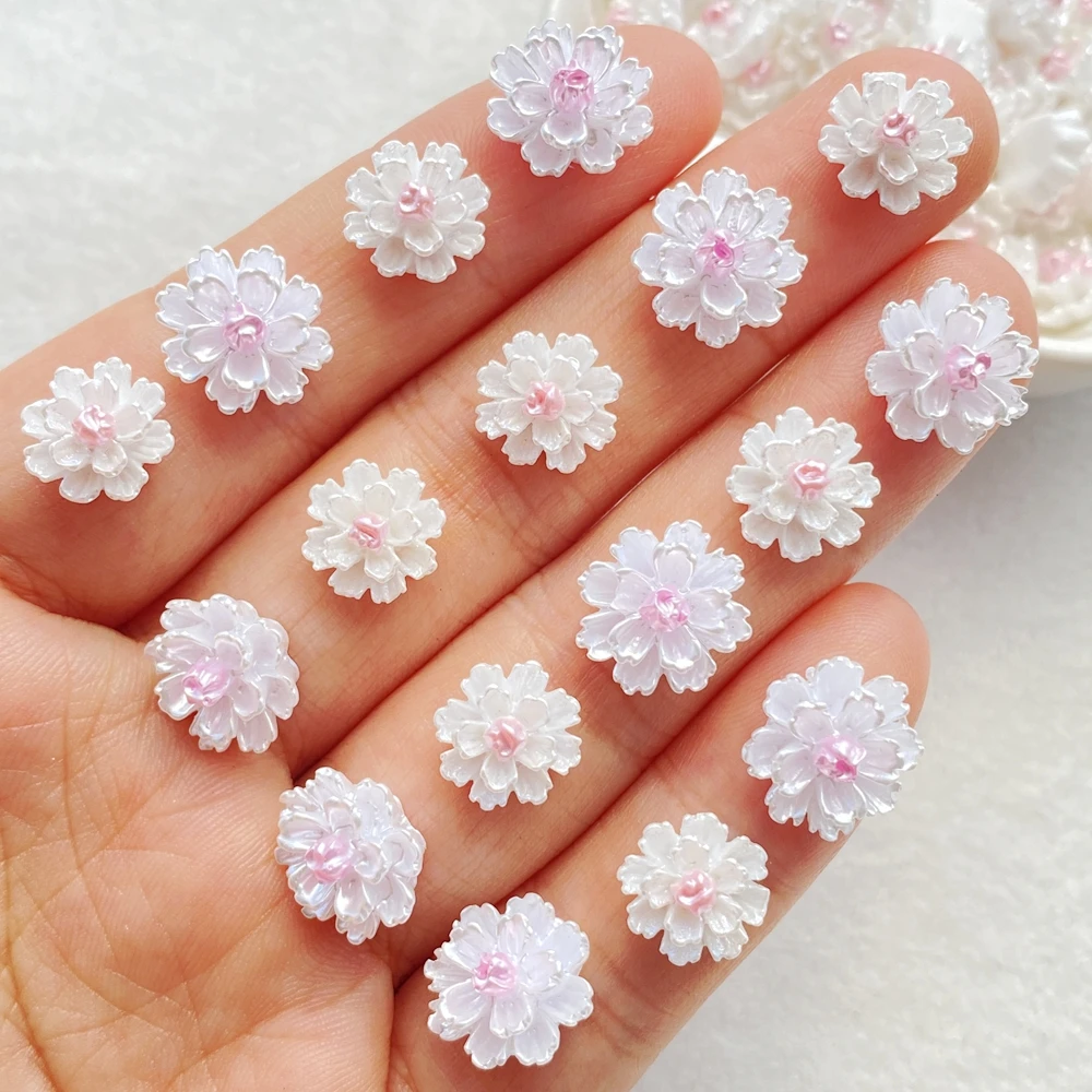 50Pcs Cute Mini Cartoon Flower Nail Art Resin Designer Charms DIY Craft For Nail 3D Decorations Jewelry