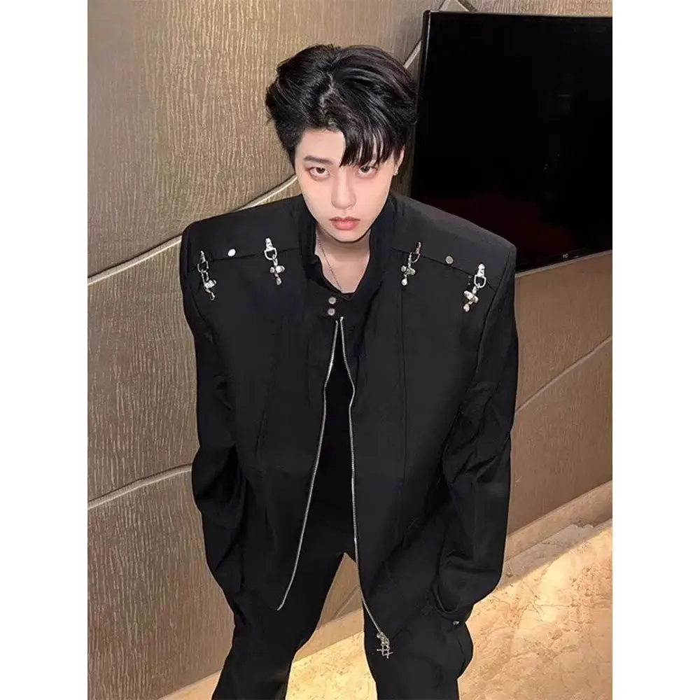 

Ретро-американская бейсбольная куртка в стиле пэчворк с цветными вставками для мужчин, весна-осень-зима, приталенный крой, из полиэфирного волокна, с длинными рукавами