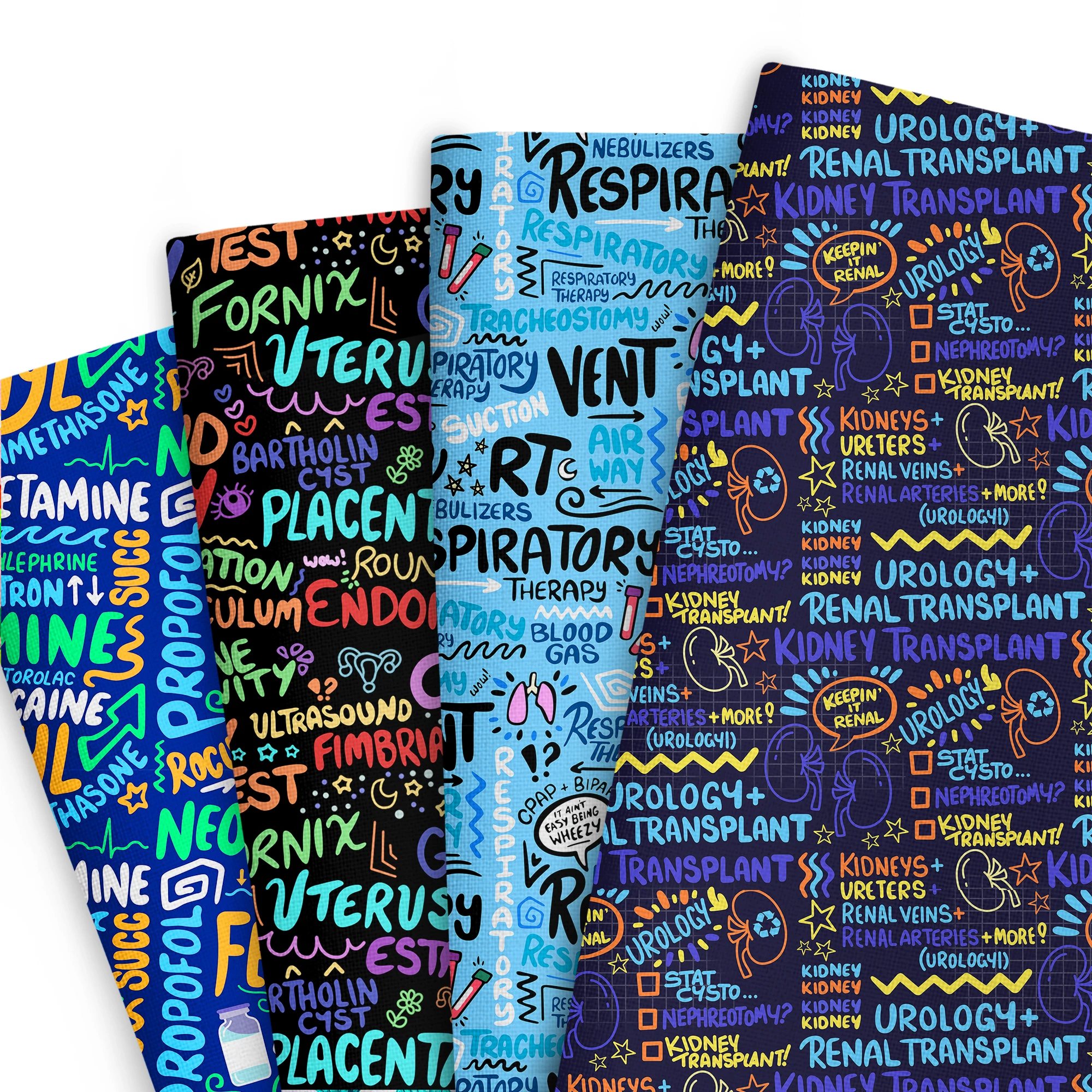 

50*145cm Patchwork Letters Human Organs Cotton Fabric For Tissue Sewing Quilting Fabrics Needlework Material DIY Handmade