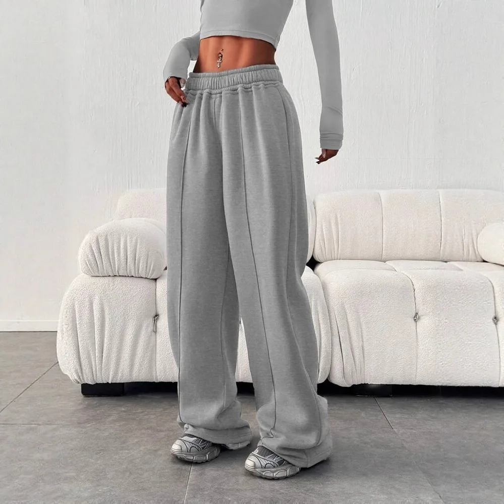 Women's Drawstring Jogging Basic Pants, Casual and Comfortable with Pockets, Mid Waist Sports Pants, Suitable for All Seasons