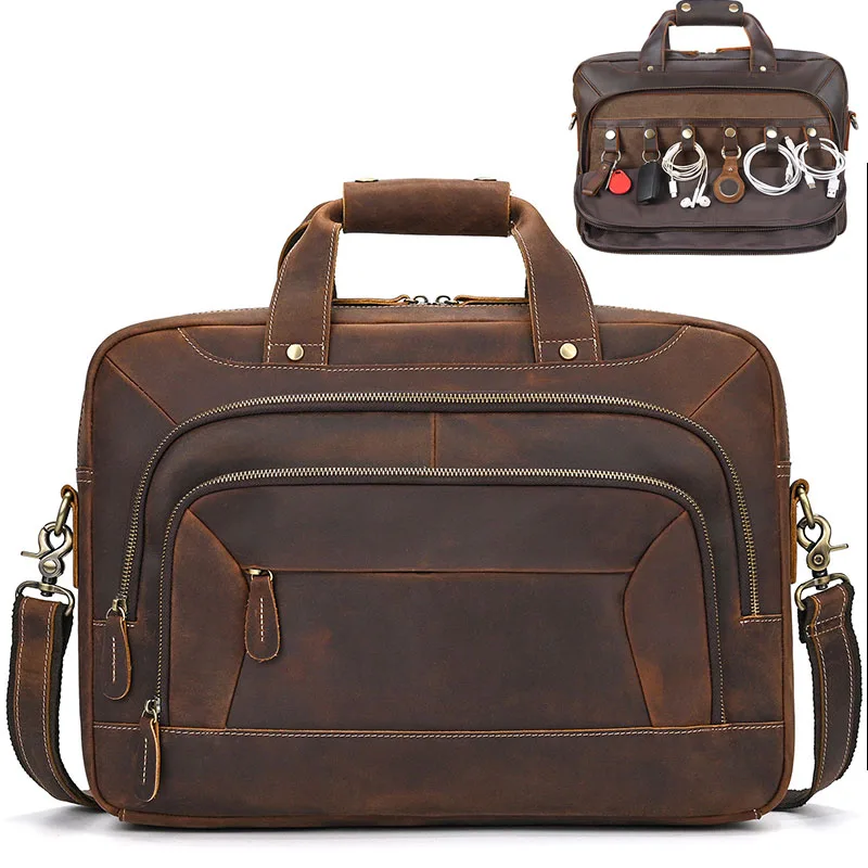 Valigetta da uomo in vera pelle borsa per computer portatile borsa da lavoro in pelle di vitello per borsa a tracolla a tracolla in pelle maschile borse da viaggio