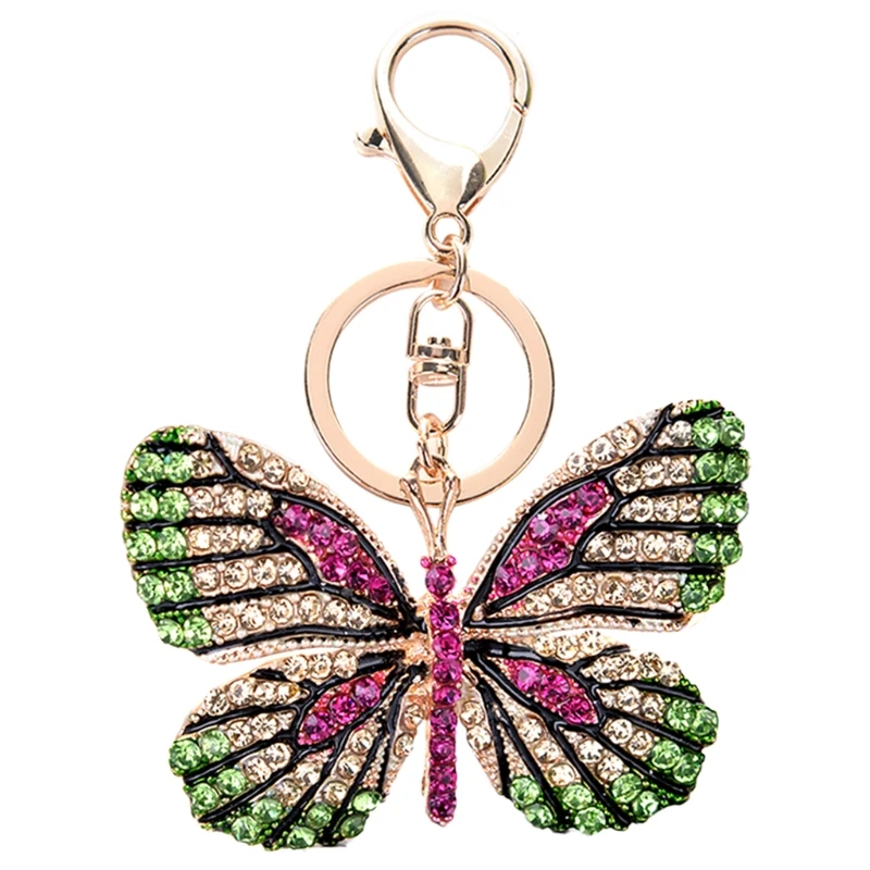 for Butterfly Keychain Crystal for Rhinestone Sparkling Car for Key Chains Drop shipping