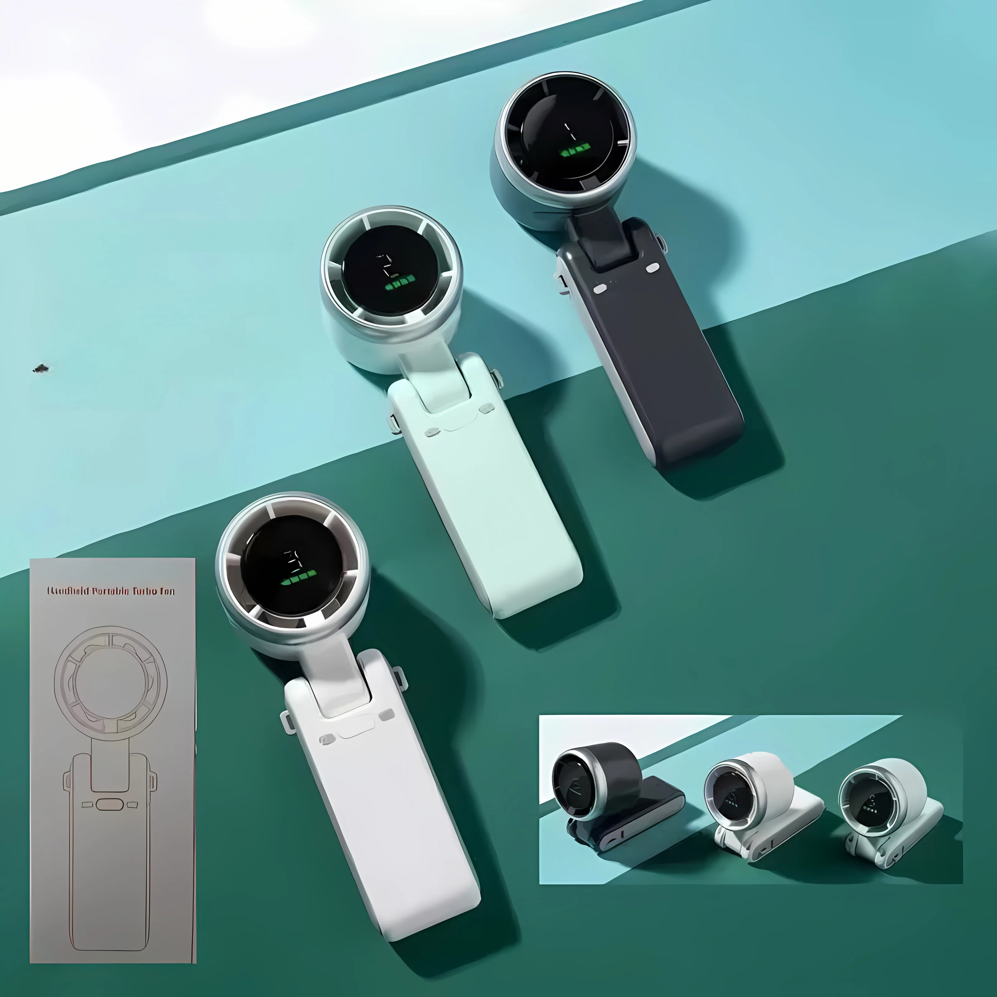 

3600 мАч, пятая передача, подвесная шея, уличный складной на 180 градусов настольный мини-USB-вентилятор, ручной складной высокоскоростной мощный турбовентилятор