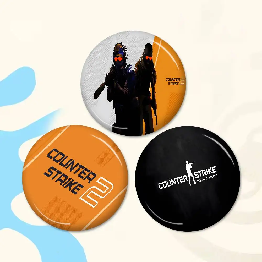 C-Counter-Strike 2 Game Round Button Pins Slogan Creative Brooches Backpack Clothes Decoration Fashion Cartoon Jewelry Gifts