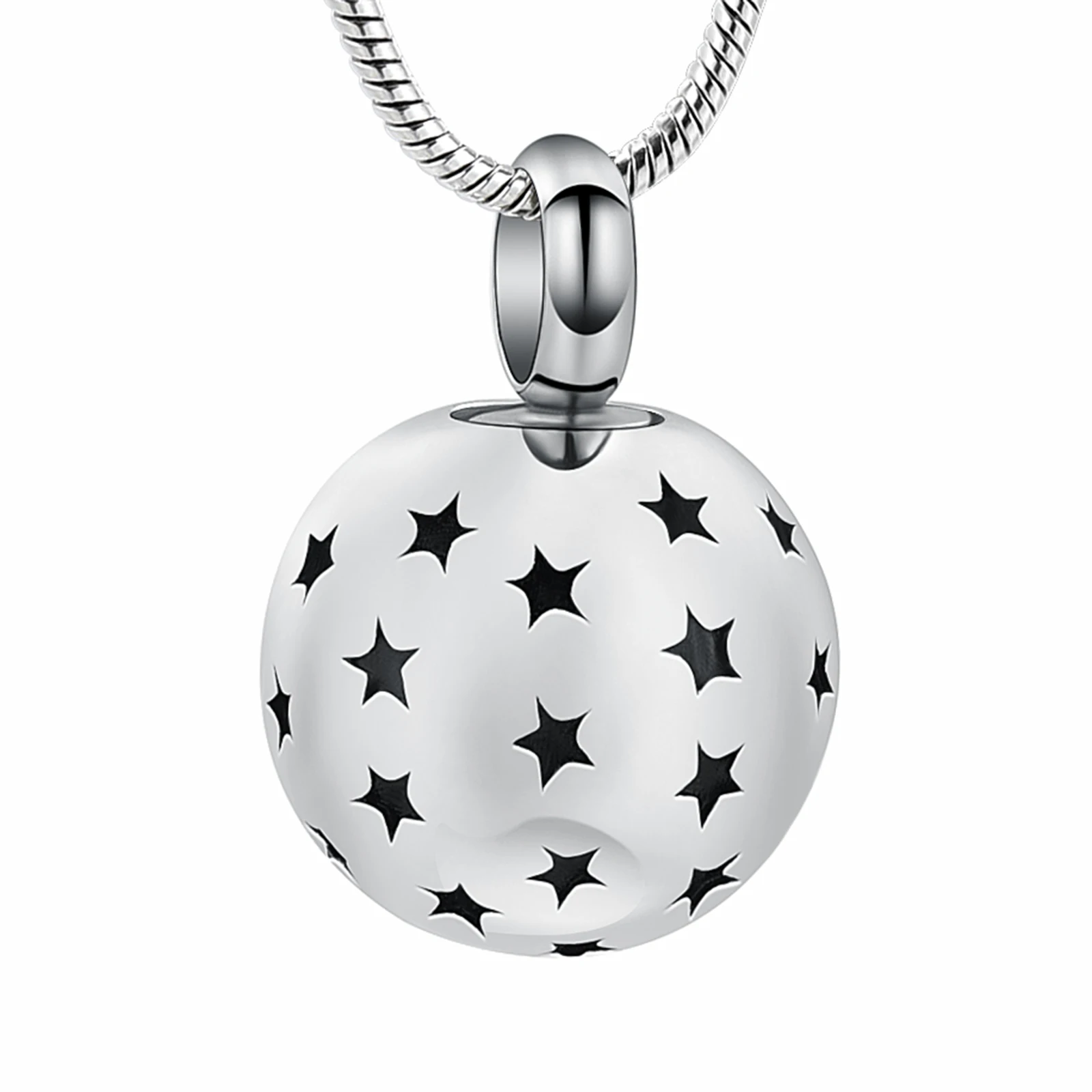 

Ball With Star Cremation Keepsake Jewelry Mini Urn Pendant Necklace For Human/Pet Ashes Stainless Steel Memorial Necklaces