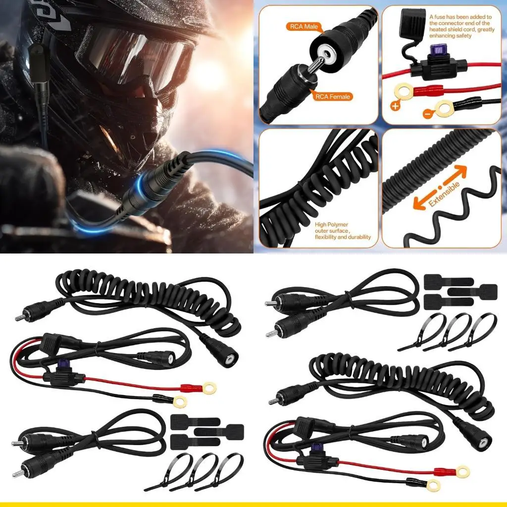 SZCH Motorcycle Helmets Heating Cable Fast Warming Up To 70°C Heated Cord for Heated Visors And Goggles