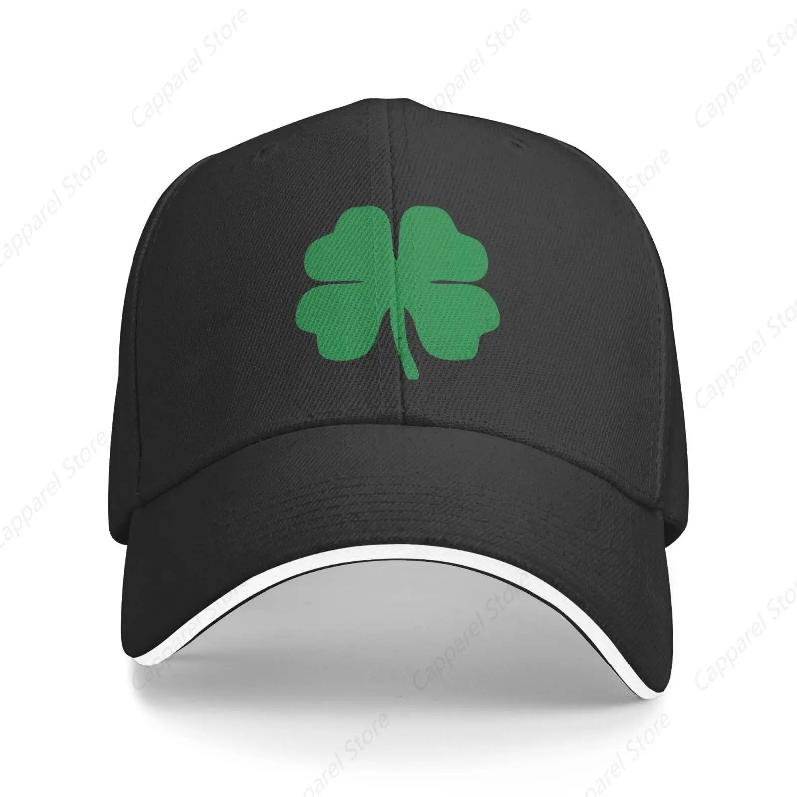 Green 4 Leaf Clover Baseball Cap for Men Women Classic Adjustable Trucker Hat