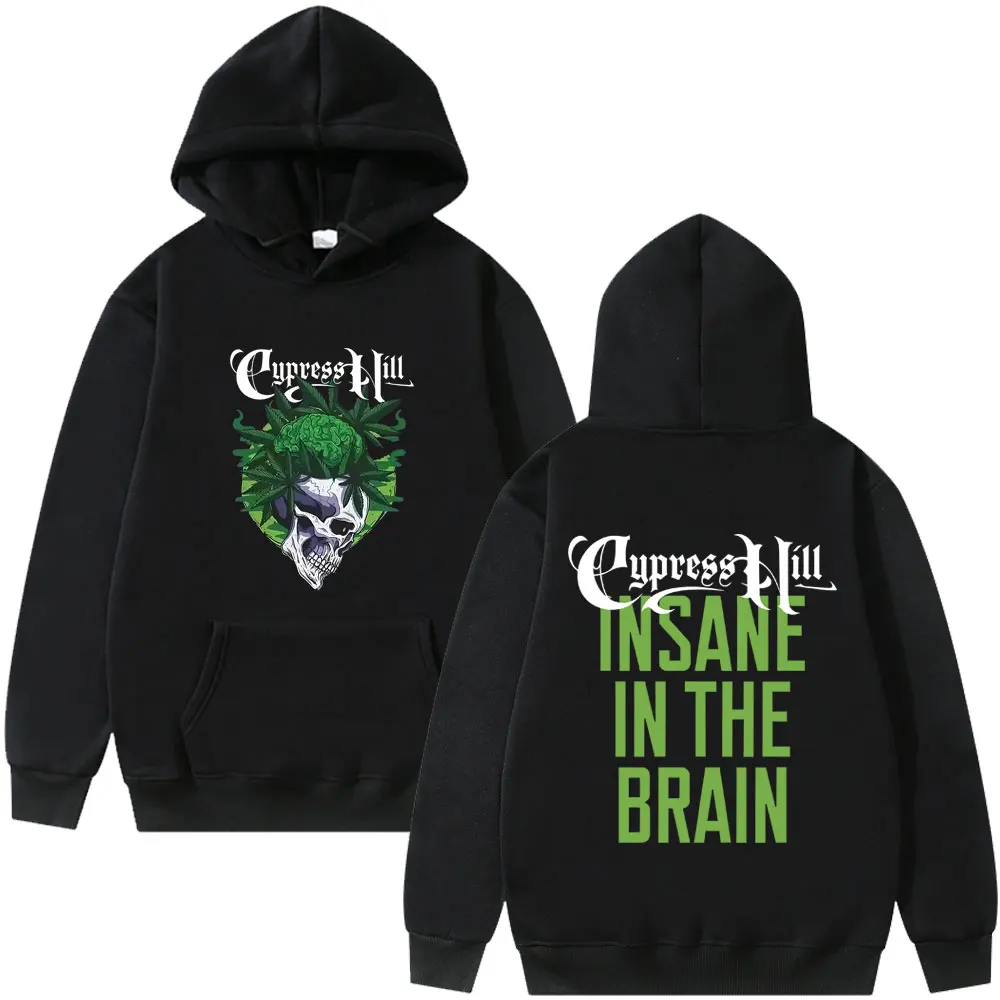 

Hot Rapper Cypress Hill Black Sunday Insane in The Brain Graphic Hoodie Men Women Skeleton Hip Hop Oversized Hooded Sweatshirt