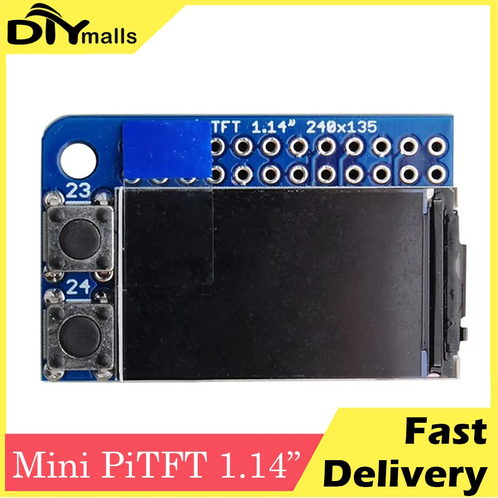 

Mini PiTFT 1.14inch 135x240 Pixel IPS Display Full Color TFT Add-on for Raspberry Pi 3.3V SPI ST7789 high contrast visibility