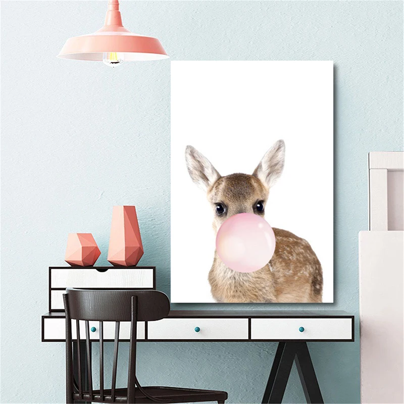 ศิลปะบอลลูนผ้าจิตรกรรมตกแต่งสัตว์พื้นหลังผ้าใบตกแต่งโปสเตอร์ห้องนอนการตกแต่งบ้าน