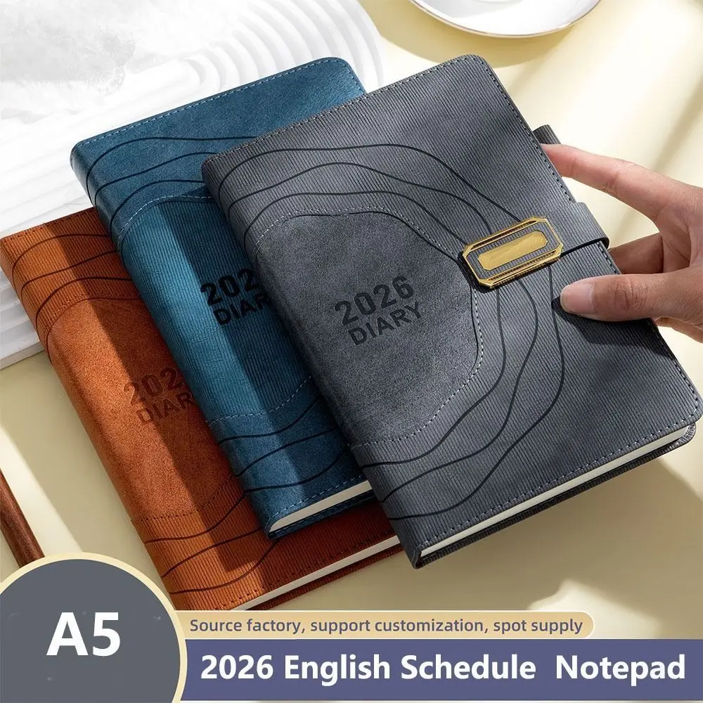 Portable Thickened Paper 2026 Schedule Notepad Self-discipline Efficiency Daily Planner Book English Diary Task