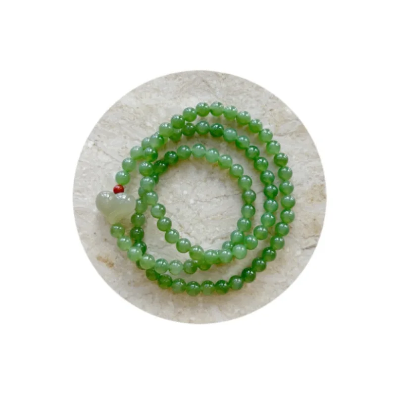 Natural Hetian Jade Jasper and Hetian Jade Skin Peach Love Nanhong Multi Wrap Bracelet for Women Gifts