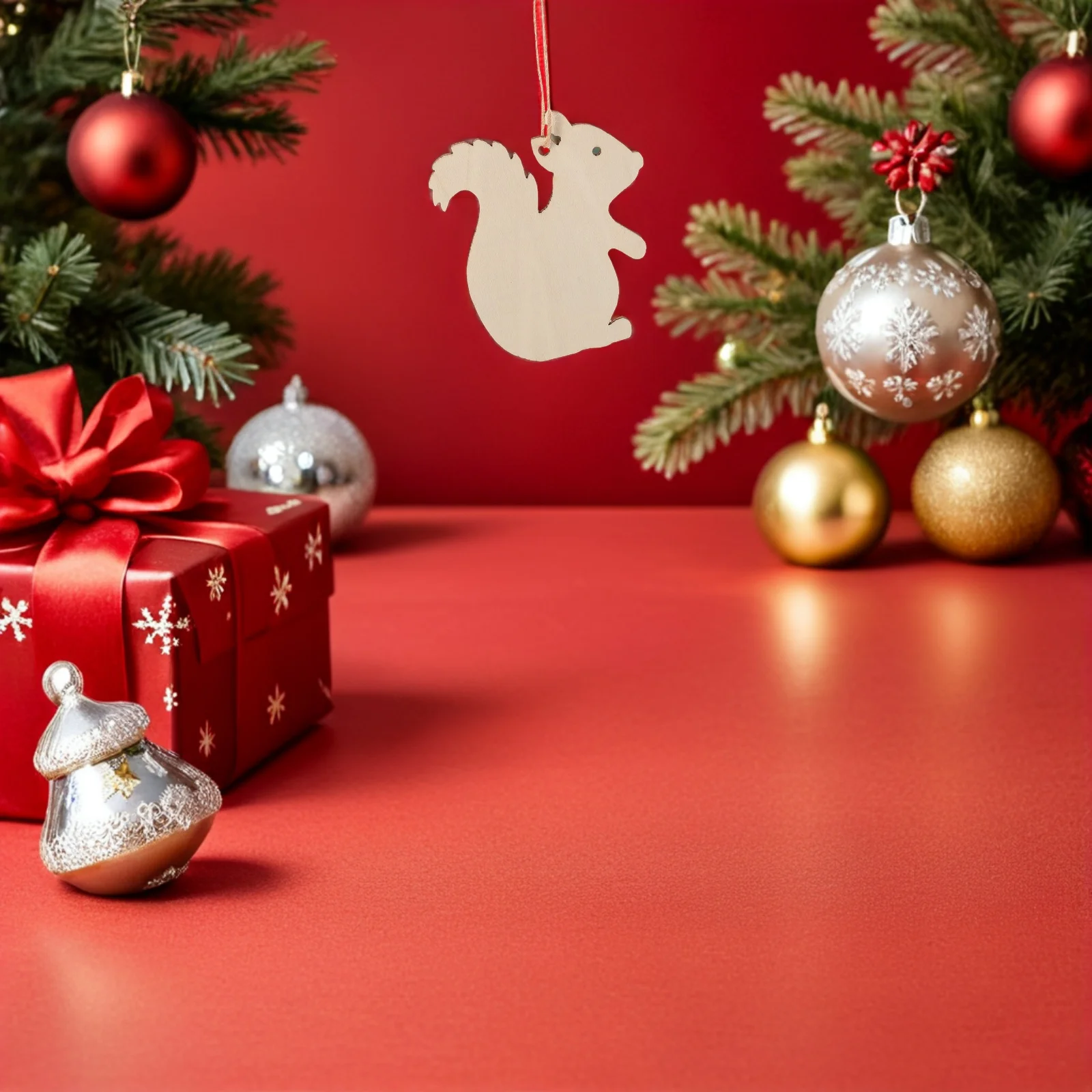 

50Pcs Wood Squirrel Cutouts Unfinished Blank Animal Shapes DIY Hanging Ornaments Christmas Birthday Party Crafts