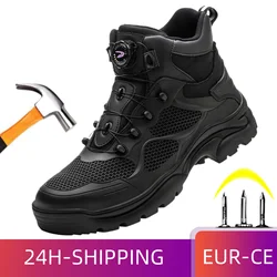 New Comfort Lightweight Men Safety Shoes Male Construction Steel Toe Puncture-Proof Work Sneakers Men Safety Boots Size 40-46