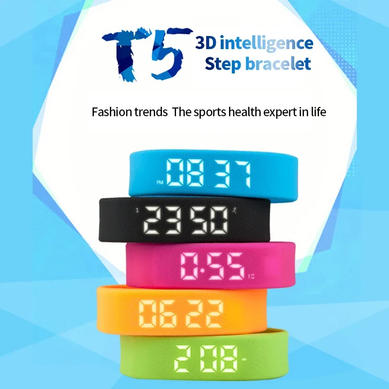W5Sv สร้อยข้อมือสมาร์ทนาฬิกาปลุกสั่นสะเทือนเตือนการตรวจสอบการนอนหลับ 24 ชั่วโมง Pedometer สร้อยข้อมือแบบชาร์จไฟได้