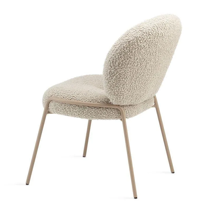 Lamb fleece living room dining chair simple single makeup chair backrest bedroom lamb fleece dressing chair