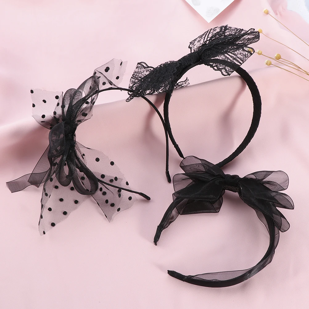 

Stylish Large Bow Headband Unique Mesh Hair Decoration For Women Party Bow Headband Fashion Hairband Accessory Use