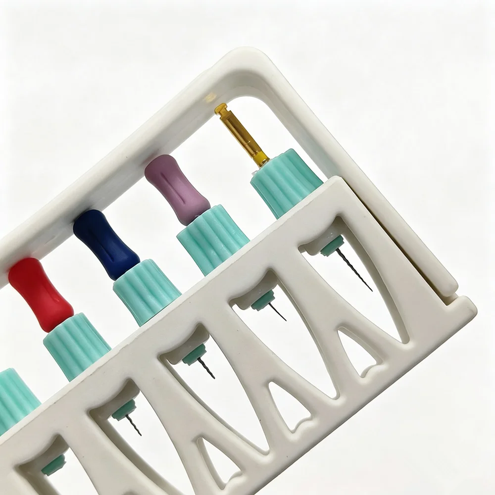 

Dental Endo File Holder 6 Holes Root Canal File Counter Endodontic Instrument Disinfection Rack Block Case Dentist Lab Tools