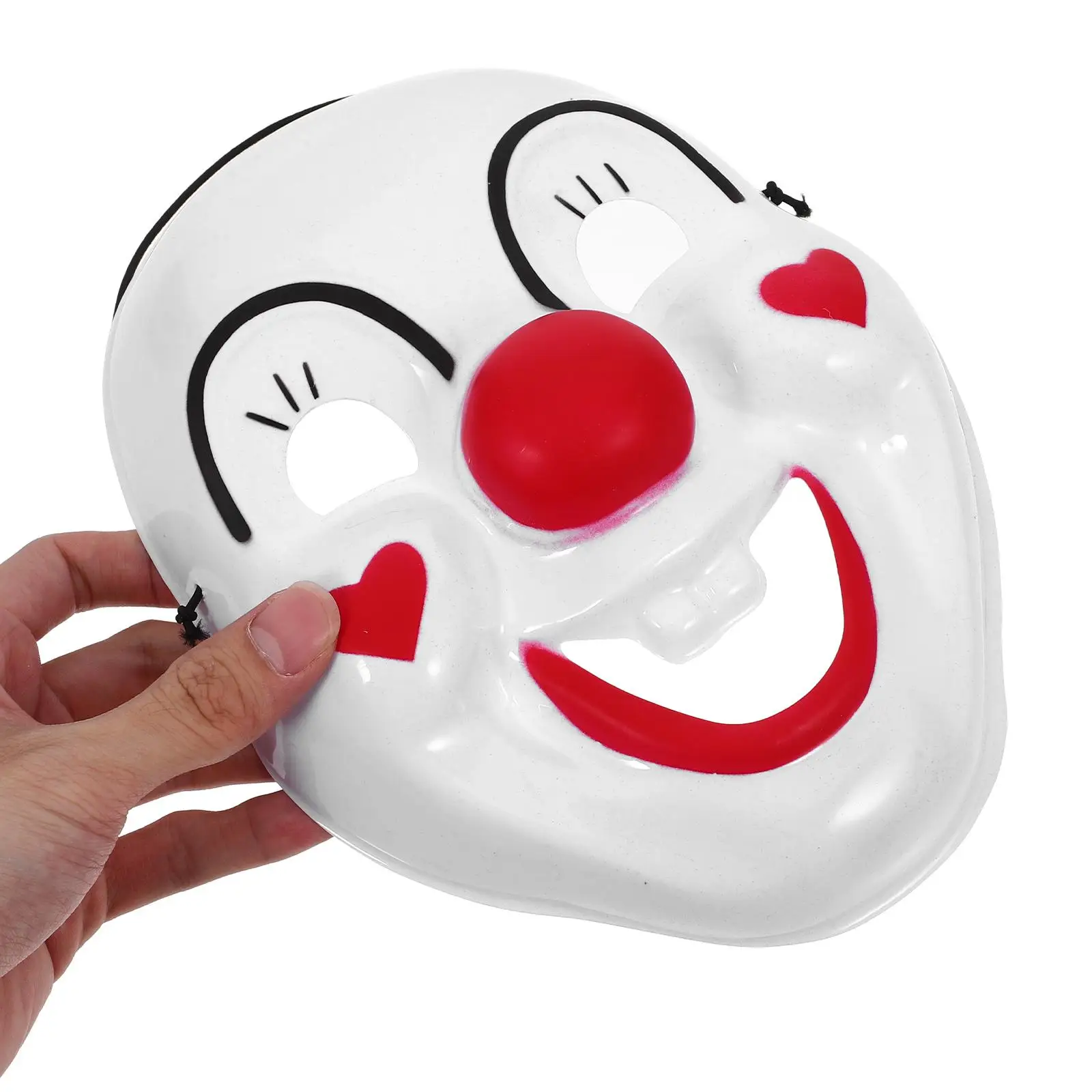 2 pezzi sorriso viso maschera da clown plastica PVC adulto bambini festa Halloween puntelli cosplay costume divertente adatto per carnevale mascherate