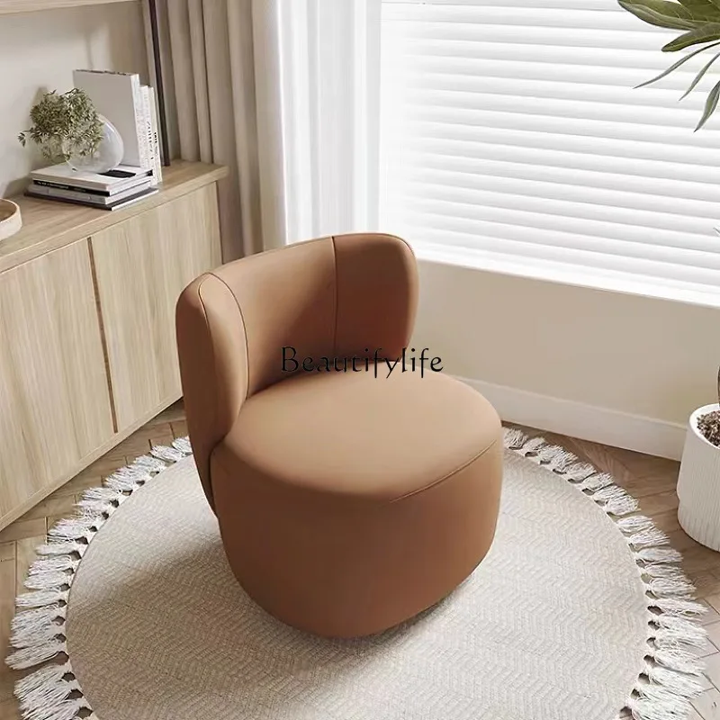 

Balcony Lazy Sofa Leisure Chair Rotatable Fabric Retro Light Luxury Dressing Stool