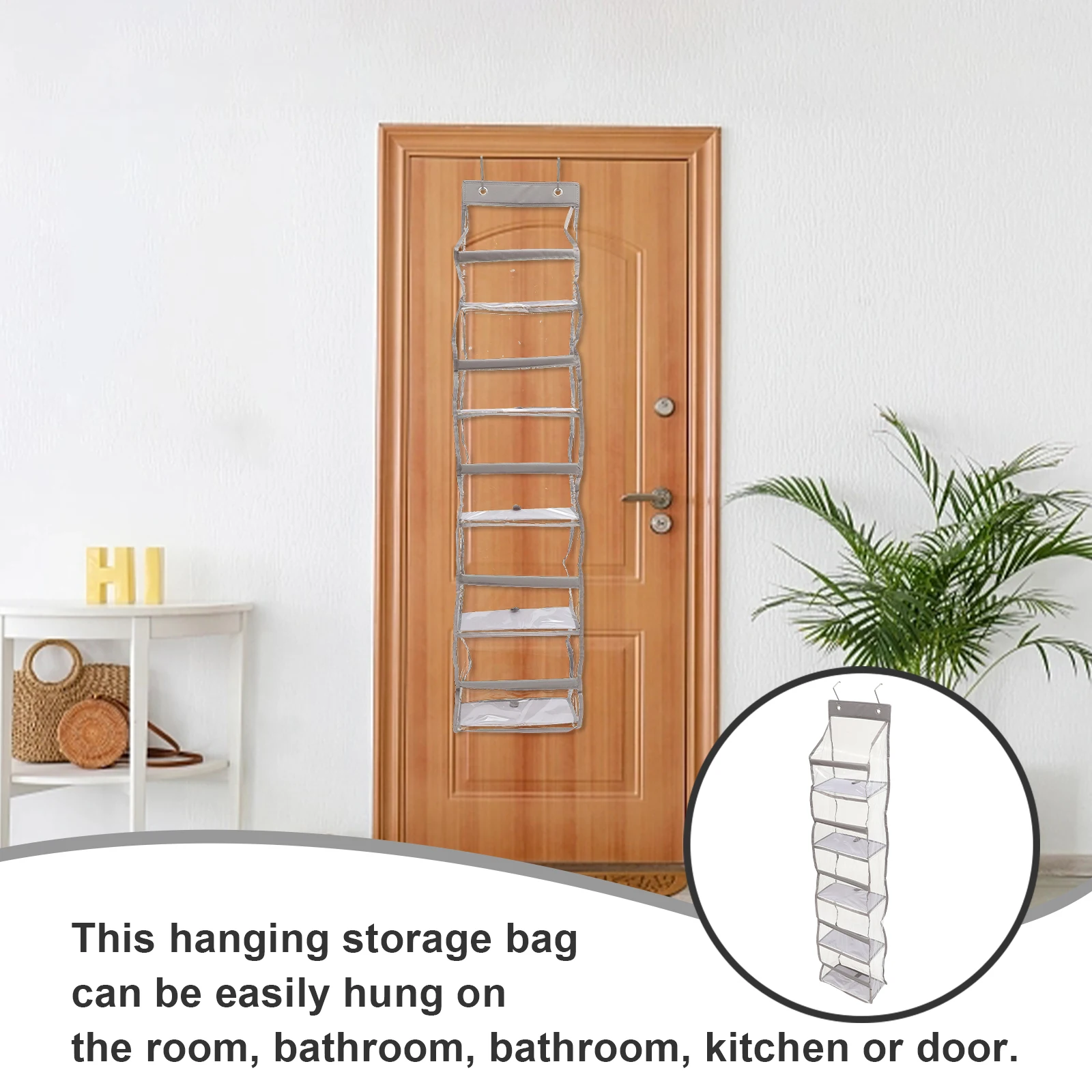

8 Layers Large Capacity Storage Bags Oxford Cloth PVC Multi function Hanging Bag for Door Wardrobe Bathroom Kitchen Dormitory