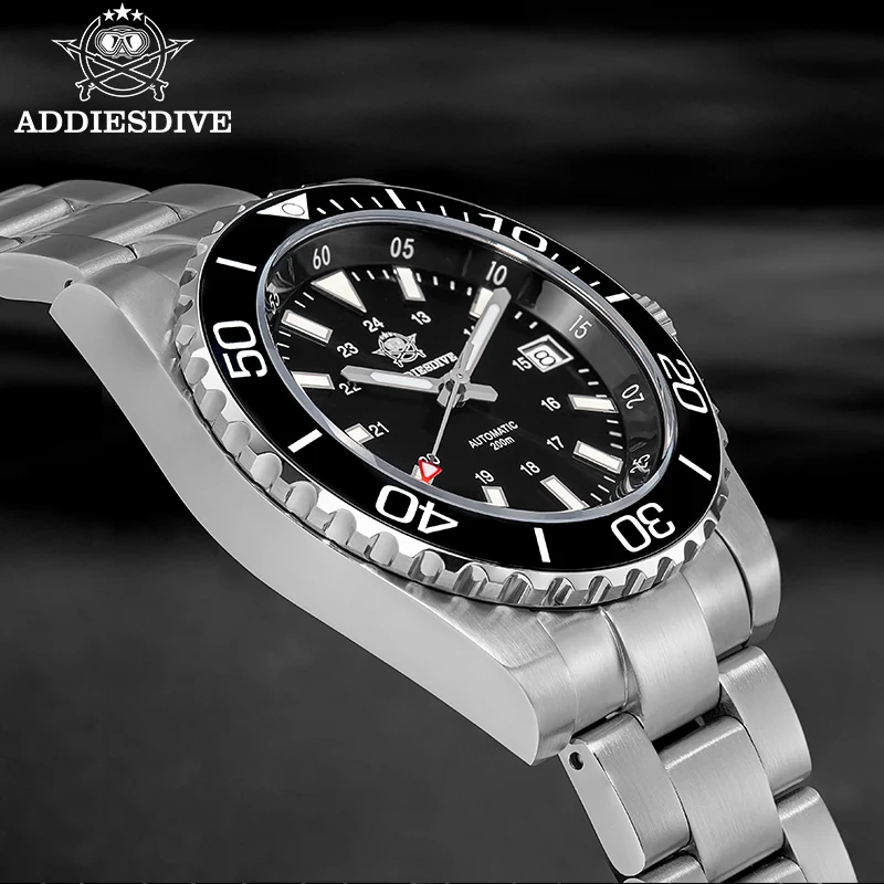 ADDIESDIVE นาฬิกาผู้ชายอัตโนมัติ 40 มม.ซูเปอร์ลูมินัสกระจกแซฟไฟร์ 200M กันน้ำ 316L สแตนเลสแฟชั่นนาฬิกาดำน้ำชาย