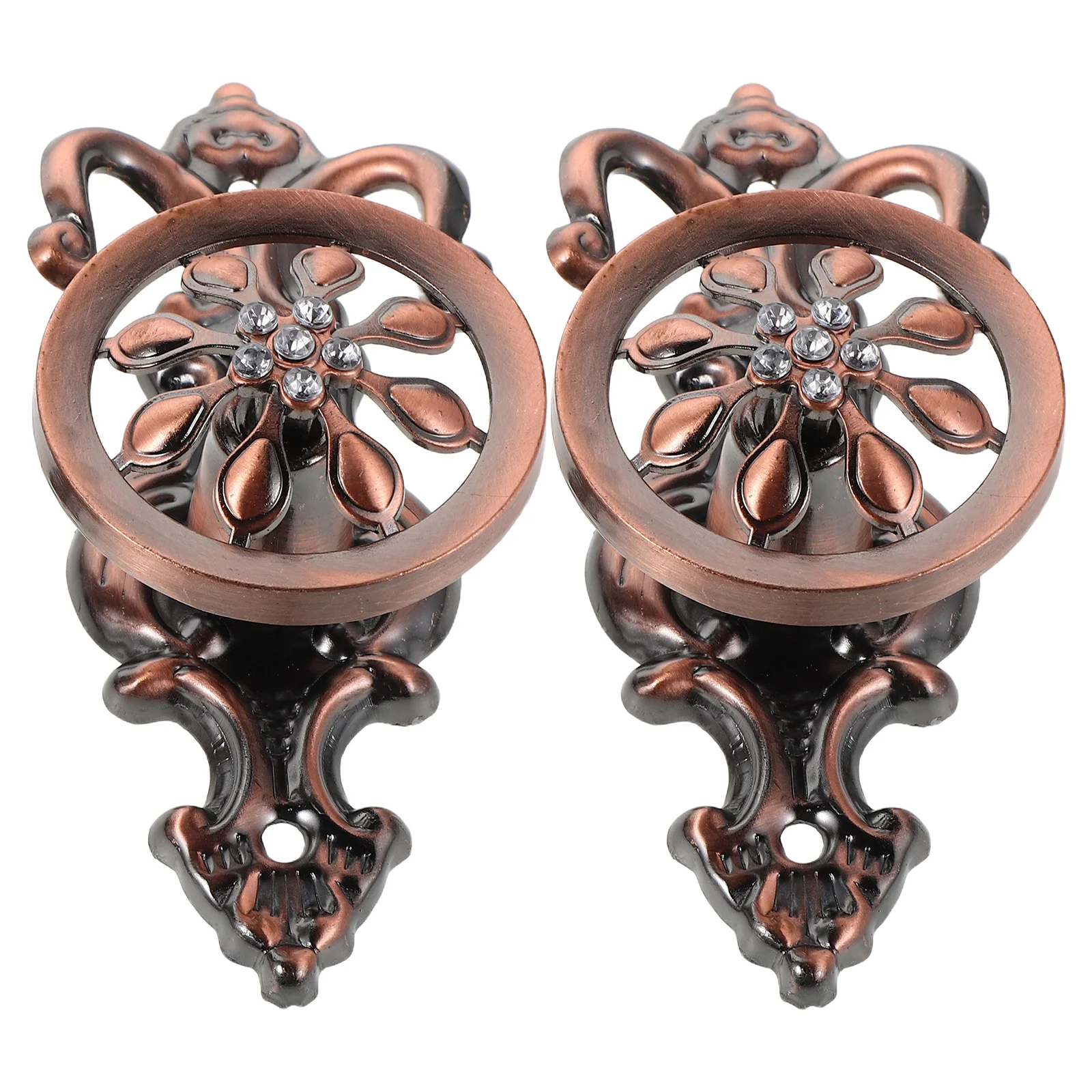 

1Pair Zinc Alloy Sunflower Curtain Hangers Vintage Wall Mounted Curtain Hooks Tiebacks Holders for Drapes Window Bedroom Living