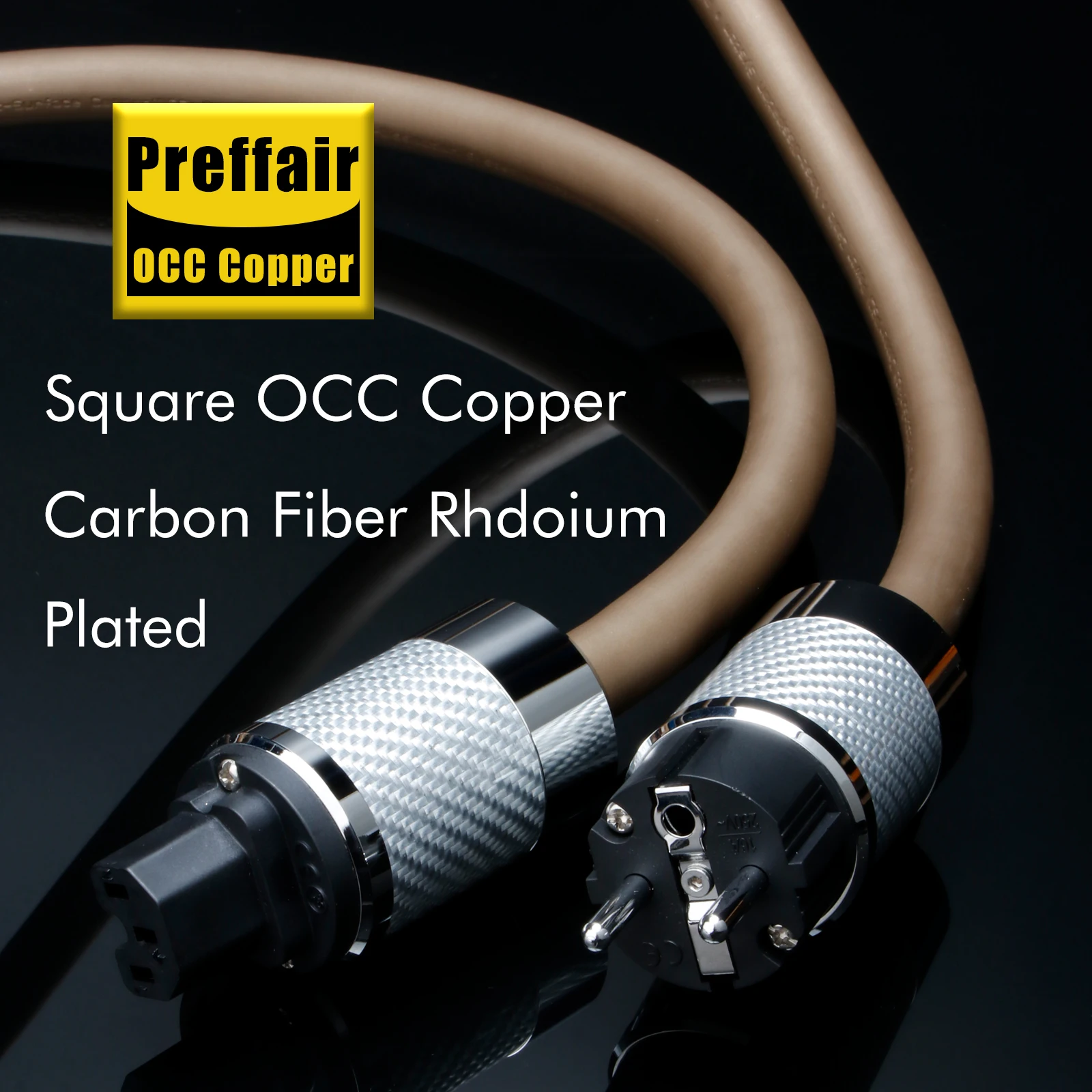 Monosaudio P905 AC Power Cable PSC OCC Copper High-Fidelity EU/US-C15/IEC320 Power Cord for AMP/Power Filter/CD/DVD Player