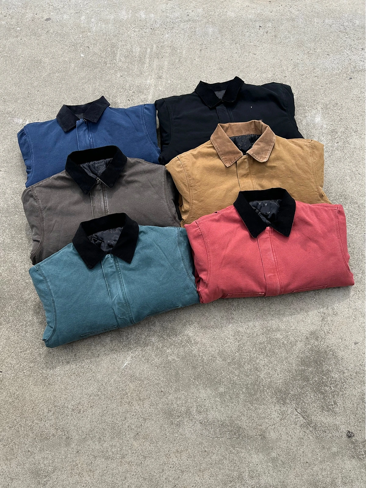 

Heavyweight Cotton Jaet! J22 Khah Waed Distred Canvas Jaet Loose Thiened Cleanfit Outerwear Top for Youth Casual Wear