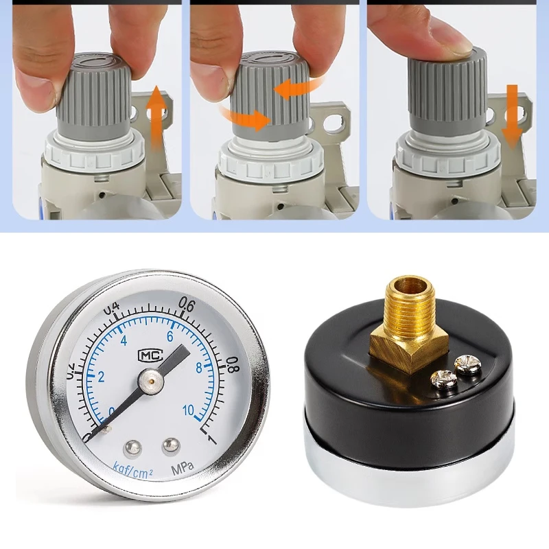 Metallic AC2010-02 AC3010-03 AC4010-04 Pneumatic Pressure Regulator Oil Water Separator Manual Drainage Compressor Air Filter.