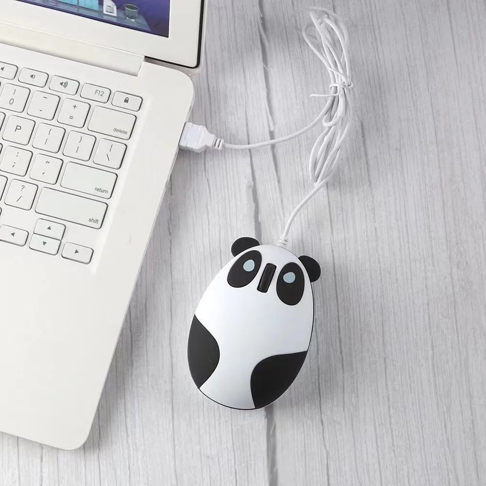 Creative Cute Cartoon Animals Shape Wired USB Mouse Mute Keys Plug-and-play High Compatibility Mice For PC Laptop Kids Gifts