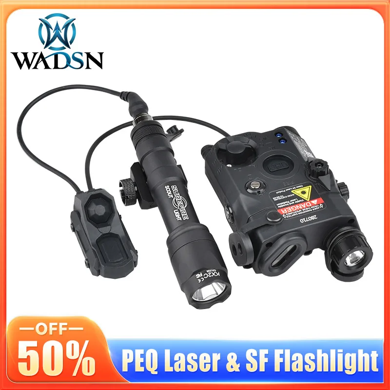 

WADSN Tactical PEQ-15 Red/Green/Blue Laser & SF M300A/M600C Flashlight & AXON Remote Switch Airsoft Hunting Light Fit 20mm Rail