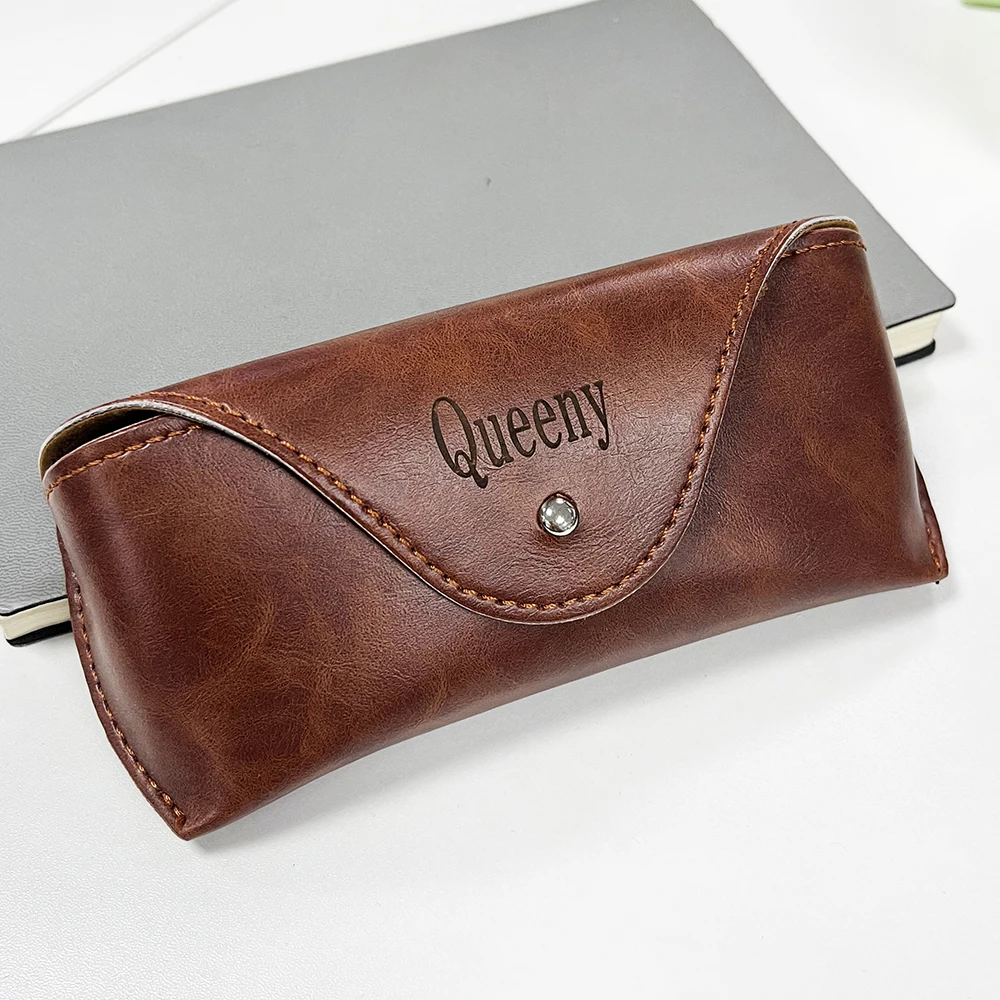 Personalised Leather Foldable Glasses Case Custom Name Sunglass Case for Women Men Anniversary Gifts for Husband Glasses Holder